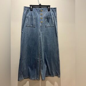 NWT Halara Flex™ High Waisted Pockets Washed Casual Wide Leg Jeans,Large